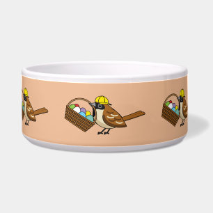 Grappig Schattige Vogel met Kleurrijke Eieren Mand Voerbakje