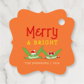 Grappig Schattige Vrolijk en Helder Kerstcadeau La Bedankjes Labels (Achterkant)