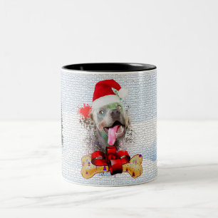 Grappig Schattige Weimaraner Hondenkerst Tweekleurige Koffiemok