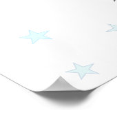 Grappig schattige witte kattengezicht en sterren poster (Hoek)