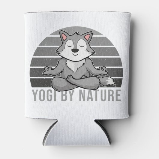 Grappig schattige wolf die yoga doet. blikjeskoeler (Voorkant)
