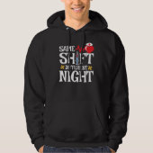 Grappig Schattige Zelfde Shift Verschillende Nacht Hoodie (Voorkant)