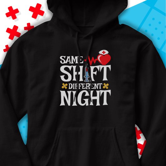 Grappig Schattige Zelfde Shift Verschillende Nacht Hoodie