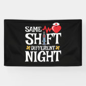 Grappig Schattige Zelfde Shift Verschillende Nacht Spandoek (Horizontaal)