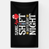 Grappig Schattige Zelfde Shift Verschillende Nacht Spandoek (Verticaal)