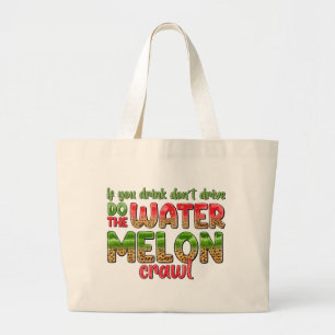 Grappig Schattige Zomer Watermeloen Quote Grote Tote Bag