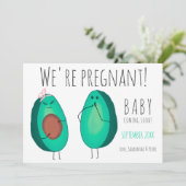 Grappig schattige zwangere avocado koppels baby zw aankondiging (Staand voorkant)