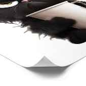 Grappig Schattige Zwarte Kat Koffie Boos Poster (Hoek)