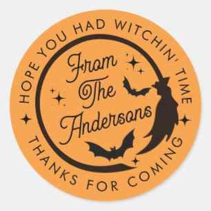 Grappig Schattigee heks Halloween Dank je wel guns Ronde Sticker