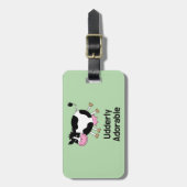 Grappig Schattigee Koe Pun Cartoon Design Bagagelabel (Voorkant verticaal)