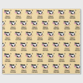 Grappig Schattigee Koe Pun Cartoon Design Cadeaupapier (Vlak)