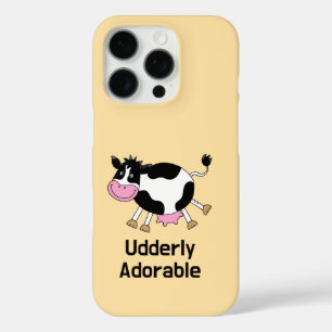 Grappig Schattigee Koe Pun Cartoon Design iPhone 16 Pro Hoesje