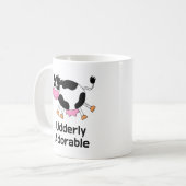 Grappig Schattigee Koe Pun Cartoon Design Koffiemok (Voorkant links)