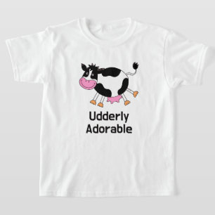 Grappig Schattigee Koe Pun Cartoon Design T-shirt