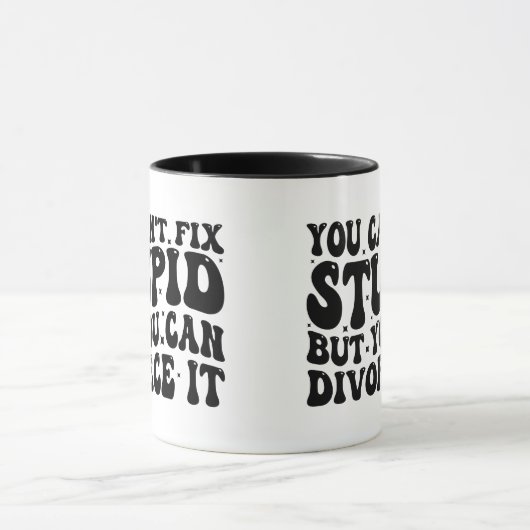 Grappig scheidingscadeau - je kunt niet stom repar mok (Midden)