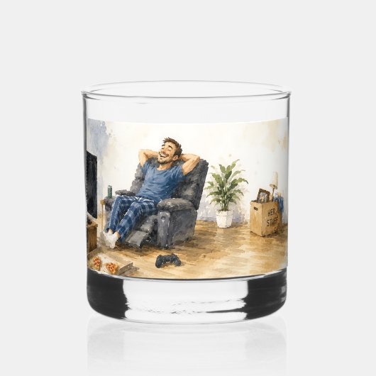 Grappig scheidingscadeau voor hem - Net gescheiden Whisky Glas (Achterkant)