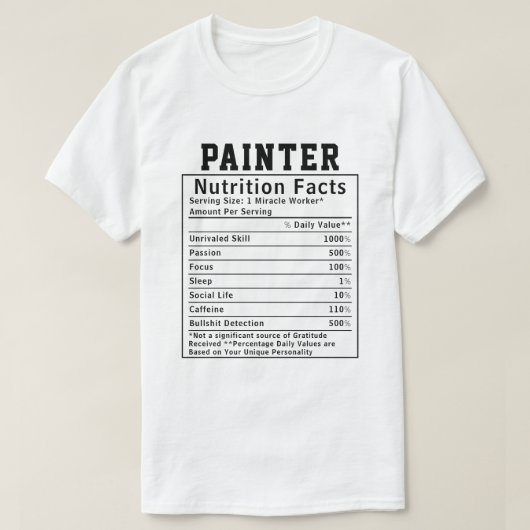 Grappig Schilder Voedingsfeiten Personeelslid Cade T-shirt (Design voorkant)