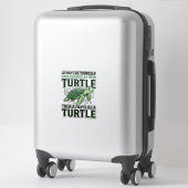 Grappig Schildpad Citaat Vintage Gravure Ontwerp_1 Sticker (Koffer)