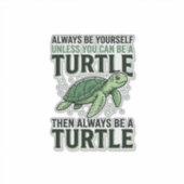 Grappig Schildpad Citaat Vintage Gravure Ontwerp_1 Sticker (Voorkant)