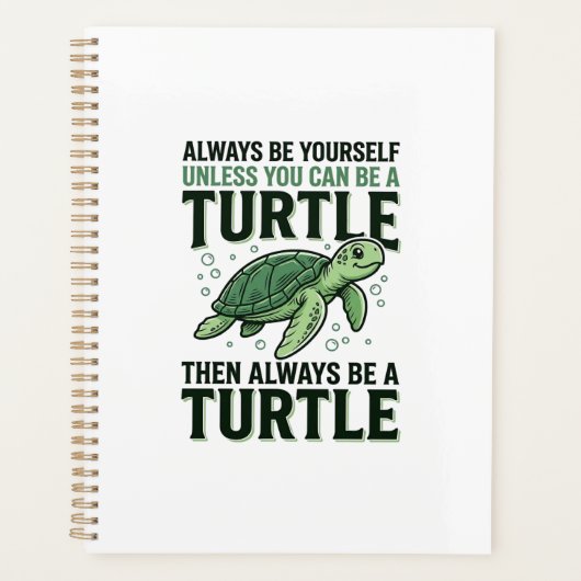 Grappig Schildpad Citaten Vintage Gravure Ontwerp_ Planner (Voorkant)