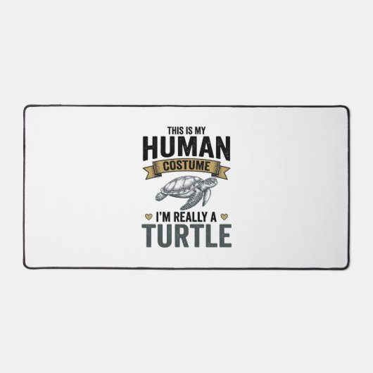 Grappig Schildpad Kostuum Vintage Gravure Ontwerp_ Bureaumat (Voorkant)