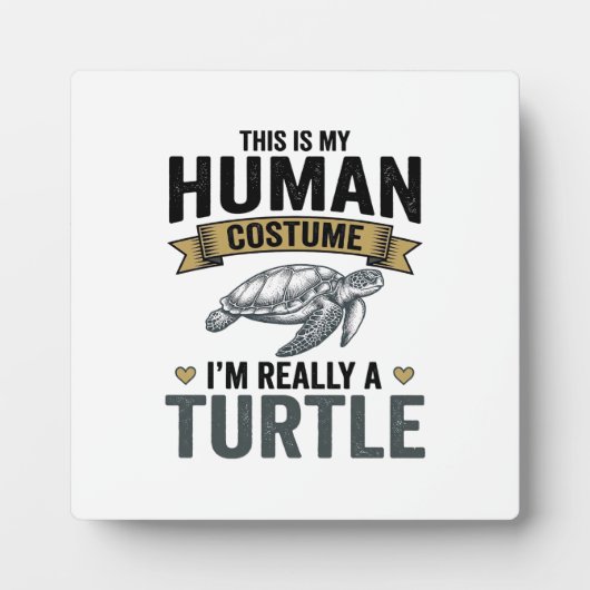 Grappig Schildpad Kostuum Vintage Gravure Ontwerp_ Fotoplaat (Voorkant)