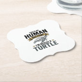 Grappig Schildpad Kostuum Vintage Gravure Ontwerp_ Kartonnen Onderzetters (Gekanteld)