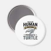 Grappig Schildpad Kostuum Vintage Gravure Ontwerp_ Magneet (Voorkant / Achterkant)