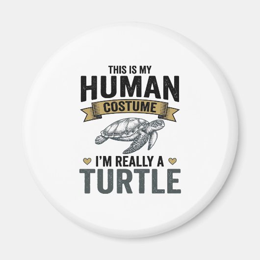 Grappig Schildpad Kostuum Vintage Gravure Ontwerp_ Magneet (Voorkant)