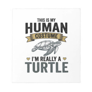 Grappig Schildpad Kostuum Vintage Gravure Ontwerp_ Notitieblok