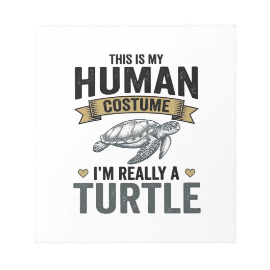 Grappig Schildpad Kostuum Vintage Gravure Ontwerp_ Notitieblok (Voorkant)