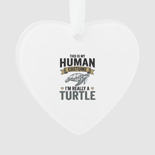 Grappig Schildpad Kostuum Vintage Gravure Ontwerp_ Ornament (voorkant)