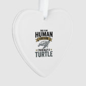 Grappig Schildpad Kostuum Vintage Gravure Ontwerp_ Ornament (voorkant)