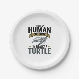 Grappig Schildpad Kostuum Vintage Gravure Ontwerp_ Papieren Bordje