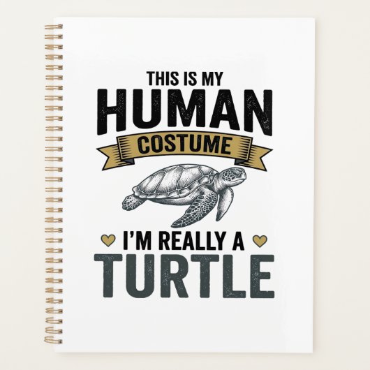 Grappig Schildpad Kostuum Vintage Gravure Ontwerp_ Planner (Voorkant)