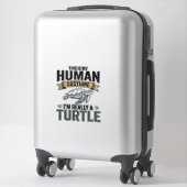 Grappig Schildpad Kostuum Vintage Gravure Ontwerp_ Sticker (Koffer)