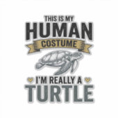 Grappig Schildpad Kostuum Vintage Gravure Ontwerp_ Sticker (Voorkant)