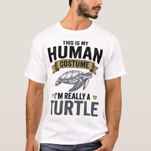 Grappig Schildpad Kostuum Vintage Gravure Ontwerp_ T-shirt