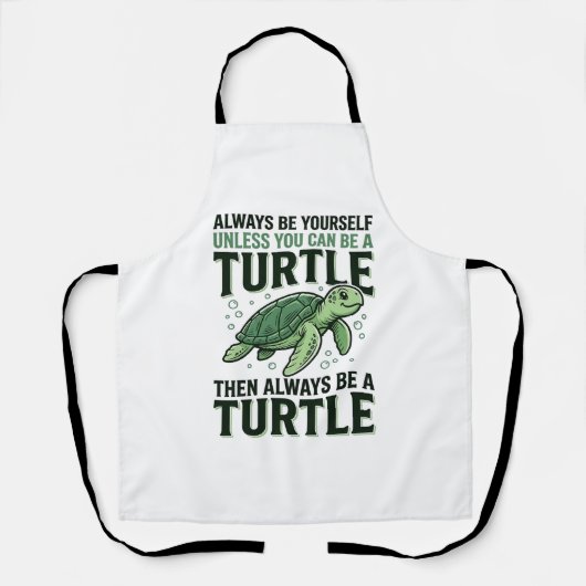 Grappig Schildpadcitaat Vintage Gravure Ontwerp_1 Schort (Voorkant)