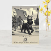 Grappig Schnauzer Viking Gevouwen Wenskaart Kaart (Gele Bloem)