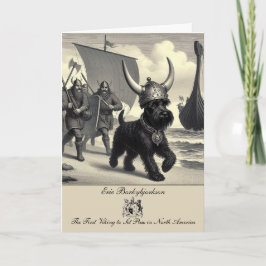 Grappig Schnauzer Viking Gevouwen Wenskaart Kaart