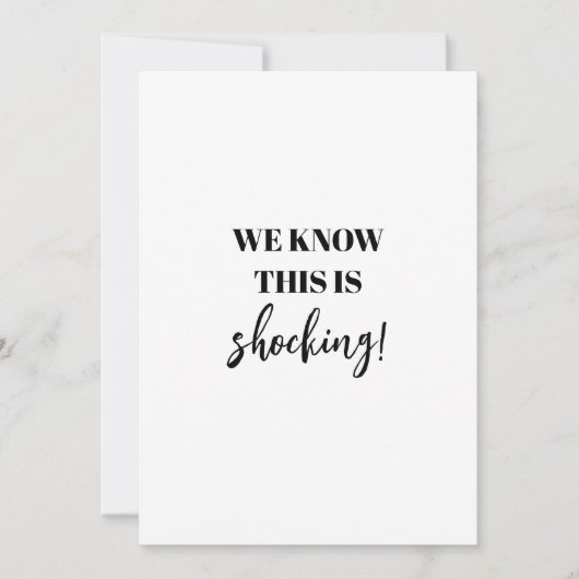 Grappig schokkend eindelijk trouwen bruiloft save the date (Voorkant)