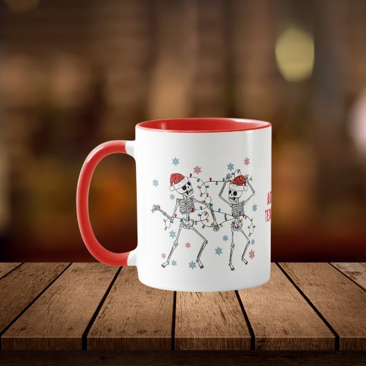 Grappig Schommelend Griezelig Dansend Skelet Kerst Mok