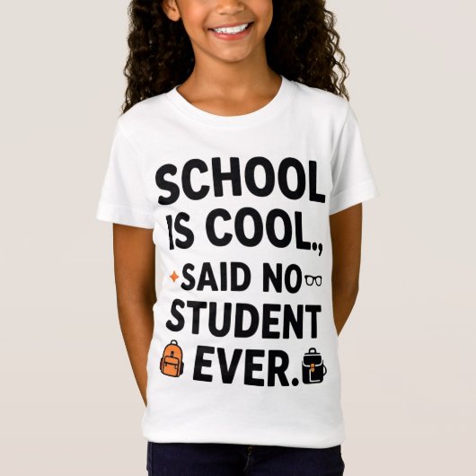 Grappig School Quote T-Shirt - "School is cool gez (Voorkant)