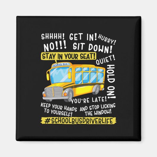 Grappig schoolbuschauffeur leven laatste schooldag magneet (Voorkant)