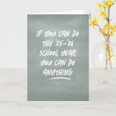 Grappig schooljaar leraar bedankt schoolbord kaart (Gele Bloem)