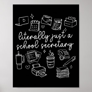 Grappig Schoolsecretariaat Citaat Doodle Kantoor Poster