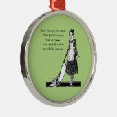 Grappig Schoon Huis - pas aan Metalen Ornament (Rechts)