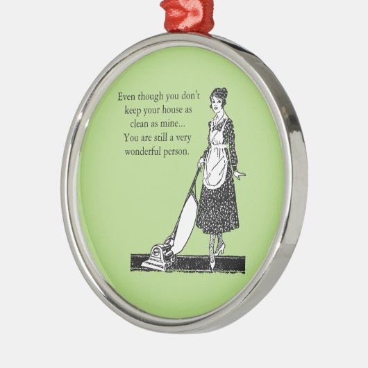 Grappig Schoon Huis - pas aan Metalen Ornament (Links)