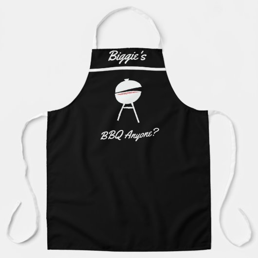 Grappig Schort, gepersonaliseerd BBQ Iedereen Gril Schort (Voorkant)